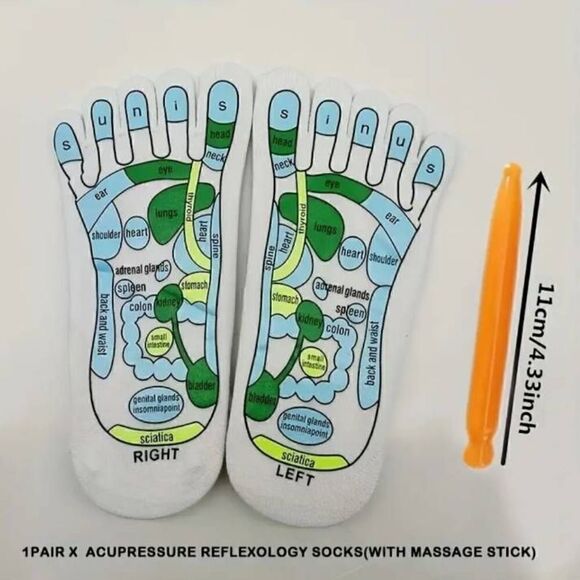 Acupressure Reflexology Foot Massage Toe Socks -B - Picture 4 of 4